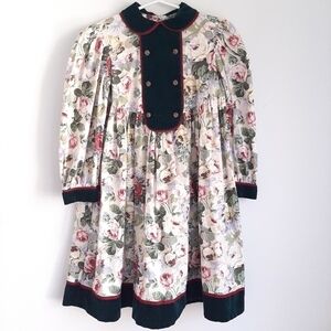 Vintage Made in Canada Elvira Vali floral dress size 6X